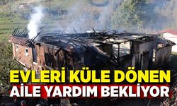 Zonguldak'ta evi yangında küle dönen aile yardım bekliyor