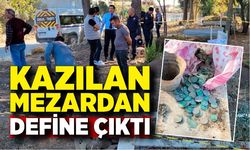 Kazılan mezarda bulunan küpten 500'den fazla sikke çıktı