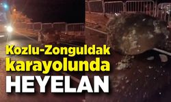 Kozlu-Zonguldak karayolunda heyelan