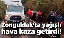 Zonguldak'ta yağışlı hava kaza getirdi! 3 yaralı