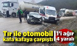 Bolu’da tır ile otomobil çarpıştı: 1’i ağır 4 yaralı