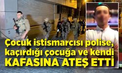 Kaçırdığı çocuğa, polise  ve kendi kafasına ateş etti