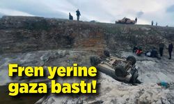 Fren yerine gaza bastı, kayalıklardan uçtu