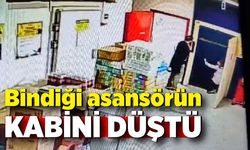 Korku dolu anlar: Bindiği asansörün kabini düştü