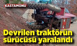 Kastamonu'da devrilen traktörün sürücüsü yaralandı