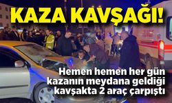 Kaza kavşağında 3 kişi yaralandı