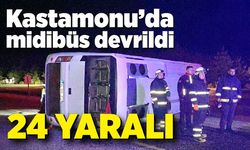 Kastamonu’da midibüs devrildi: 24 yaralı