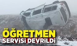 Öğretmen servisi devrildi: 8 yaralı