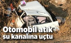 Otomobil atık su kanalına uçtu: 3 yaralı