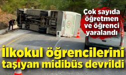 İlkokul öğrencilerini taşıyan midibüs devrildi: Çok sayıda öğretmen ve öğrenci yaralandı