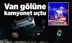 Van gölüne kamyonet uçtu