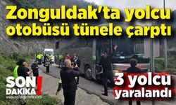 Zonguldak'ta yolcu otobüsü tünele çarptı! Şoför gözyaşlarına hakim olamadı!