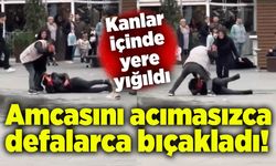 Amcasını acımasızca defalarca bıçakladı! Kanlar içinde yere yığıldı