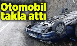 Kontrolden çıkan otomobil takla attı