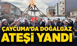 Çaycuma'da doğalgaz ateşi yandı