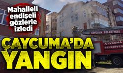 Çaycuma'da yangın! Mahalleli korku dolu gözlerle izledi