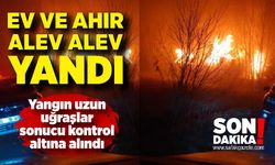 Ev ve ahır alev alev yandı: 4 hayvan telef oldu