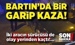 Bartın'da bir garip kaza: İki aracın sürücüsü de olay yerinden kaçtı