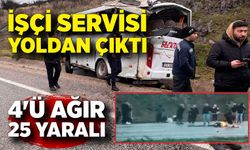 İşçi servis midibüsü kaza yaptı: 4'ü ağır, 25 yaralı