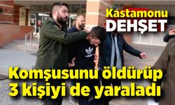 Komşusunu öldürüp 3 kişiyi de yaraladı