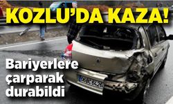 Kozlu'da kaza! Bariyerlere çarparak durabildi