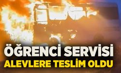 Öğrenci servisi alevlere teslim oldu