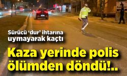 Kaza yerinde polisin ölümden döndüğü anlar kamerada