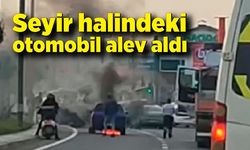 Düzce’de seyir halindeki otomobil alev aldı