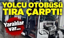 Yolcu otobüsü tıra çarptı! Yaralılar  var