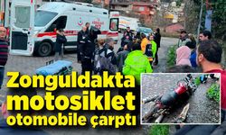 Zonguldak'ta motosiklet otomobile çarptı: 1 yaralı