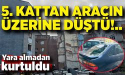 Zonguldak'ta mucize kurtuluş! Beşinci kattan aracın üzerine düştü