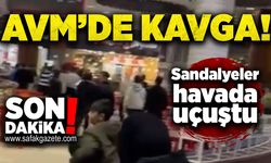 AVM'de kavga: Sandalyeler havada uçuştu!