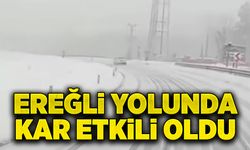 Ereğli yolunda kar etkili oldu