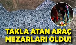 Takla atan araç 2 kişiye mezar oldu; 2 ölü, 3 yaralı