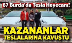 67 Burda AVM’nin çekilişinde Tesla kazananlar araçlarına kavuştu