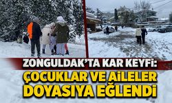 Zonguldak’ta kar keyfi: Çocuklar ve aileler doyasıya eğlendi