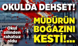 Okul zilinden rahatsız oldu, müdürün boğazını kesti