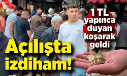 Açılışta izdiham! Tavuk döner ve ayranı 1 TL