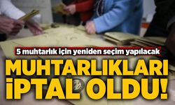 Muhtarlıkları iptal oldu: 5 muhtarlık için yeniden seçim yapılacak