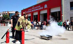 Akaryakıt istasyonu çalışanlarına yangın eğitimi