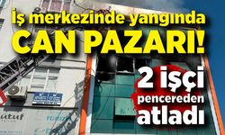 İş merkezinde yangında can pazarı! 2 işçi pencereden atladı
