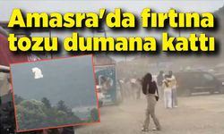 Amasra'da fırtına tozu dumana kattı