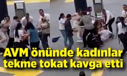 AVM önünde kadınlar tekme tokat kavga etti