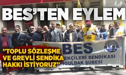 BES'ten eylem: "Toplu sözleşme ve grevli sendika hakkı istiyoruz”