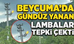 Beycuma’da gündüz yanan lambalar tepki çekti