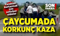 Çaycuma’da otomobil takla attı: Ölümden döndüler!