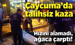 Çaycuma’da talihsiz kaza: Hızını alamadı, ağaca çarptı!
