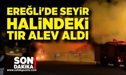 Ereğli'de seyir halindeki tır alev aldı