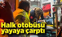 Halk otobüsü yayaya çarptı: 1 yaralı