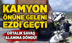 Kamyon önüne geleni ezdi geçti: 16 araca birden çarptı!